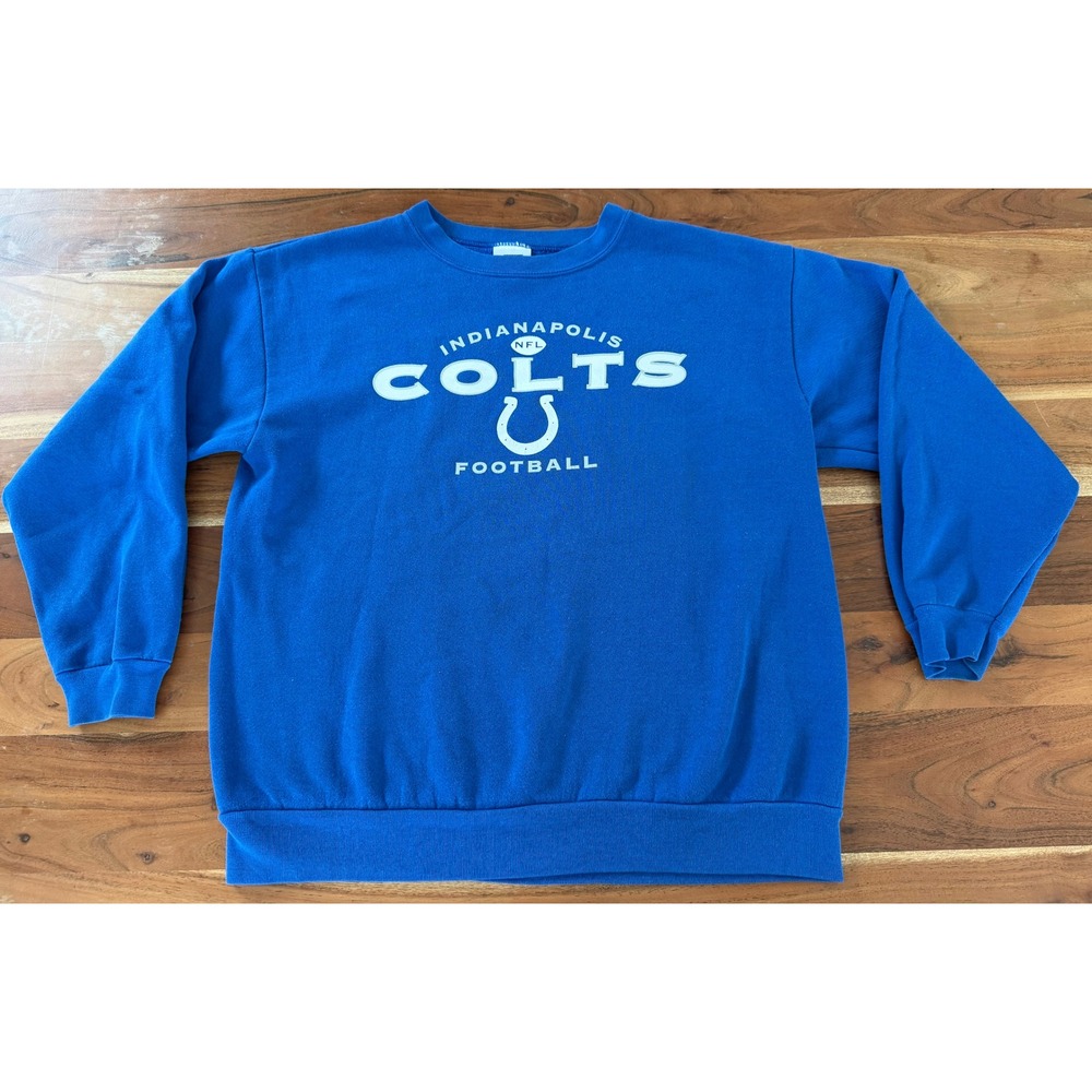 Vintage CSA Indianapolis Colts NFL Football Sweatshirt Blue Crewneck Mens XL